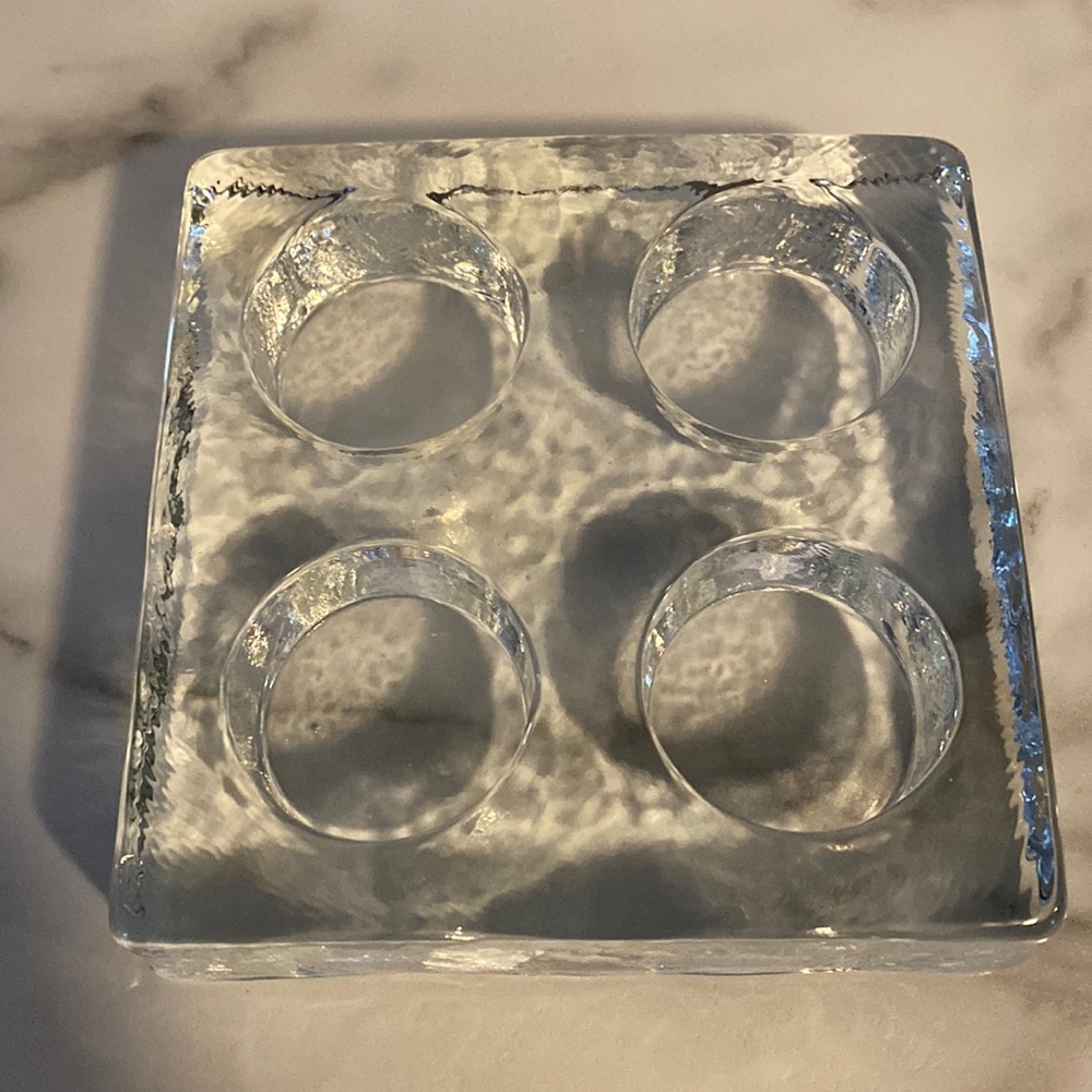 Heavy Glass 5” Tea-light Candleholder